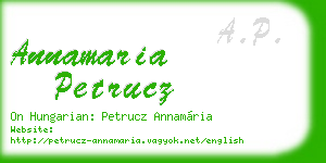 annamaria petrucz business card